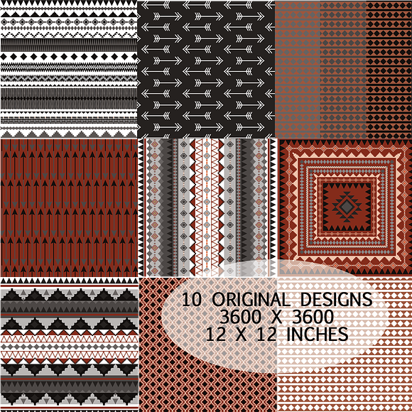 Aztec Tribal in Brown and Gray in Graphics - product preview 1