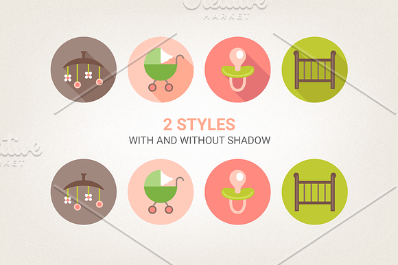 Round baby icons in Baby Icons - product preview 1