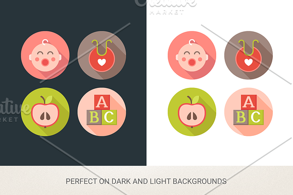 Round baby icons in Baby Icons - product preview 2
