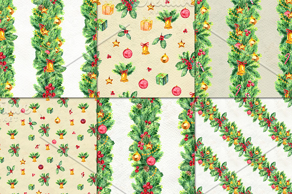 Watercolor Christmas set in Illustrations - product preview 6