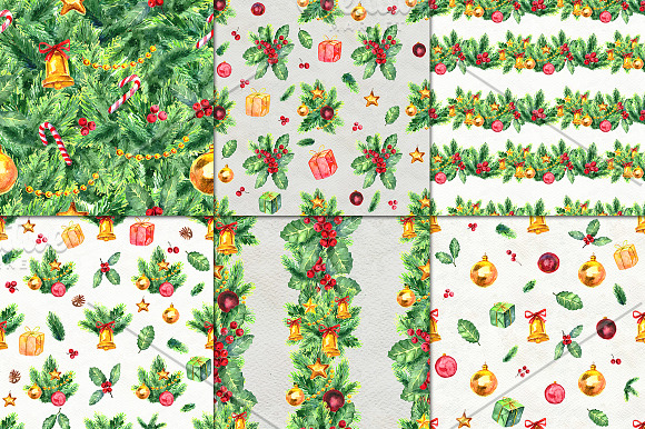 Watercolor Christmas set in Illustrations - product preview 8