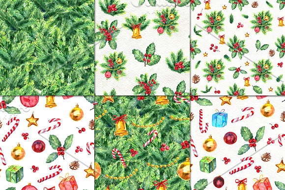 Watercolor Christmas set in Illustrations - product preview 9