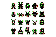 Screen distortion space invaders set