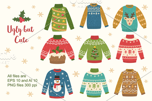 Ugly Christmas Sweaters in Illustrations - product preview 1