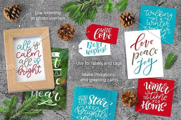 Winter holidays set | 60 lettering in Illustrations - product preview 1
