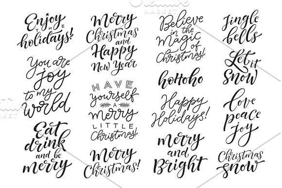 Winter holidays set | 60 lettering in Illustrations - product preview 4