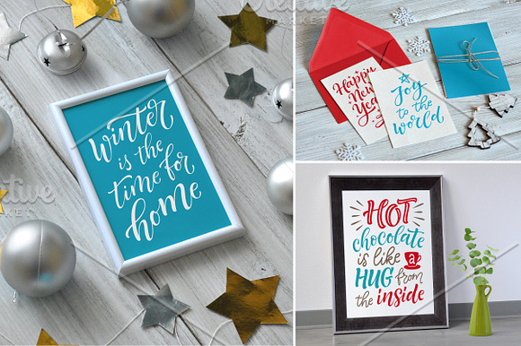Winter holidays set | 60 lettering in Illustrations - product preview 7