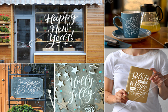 Winter holidays set | 60 lettering in Illustrations - product preview 8