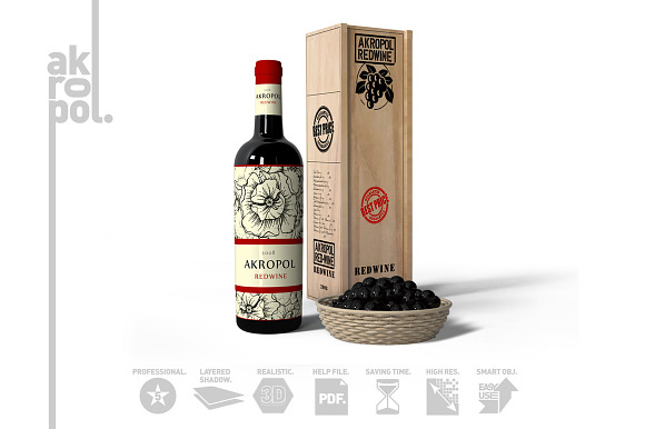 Wine Mock Up in Product Mockups - product preview 2