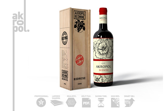 Wine Mock Up in Product Mockups - product preview 3