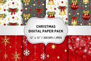 Red Christmas Digital Papers