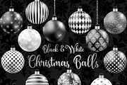 Black and White Christmas Balls