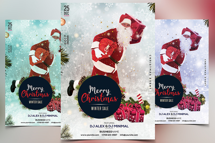 Merry Christmas 2017 - PSD Flyer in Flyer Templates - product preview 8