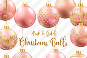 Pink and Gold Christmas Balls