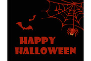 Happy Halloween Red and Black Vector Illustration