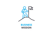 Business mission concept , outline icon, linear sign, thin line pictogram, logo, flat vector, illustration