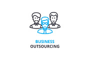 Business outsourcing concept , outline icon, linear sign, thin line pictogram, logo, flat vector, illustration