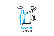 Business support concept , outline icon, linear sign, thin line pictogram, logo, flat vector, illustration