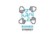 Business synergy concept , outline icon, linear sign, thin line pictogram, logo, flat vector, illustration