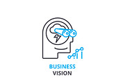Business vision concept , outline icon, linear sign, thin line pictogram, logo, flat vector, illustration