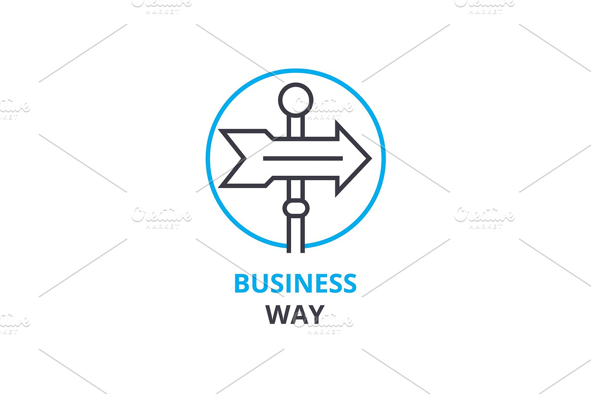 Business way concept , outline icon, linear sign, thin line pictogram, logo, flat vector, illustration in Illustrations - product preview 8