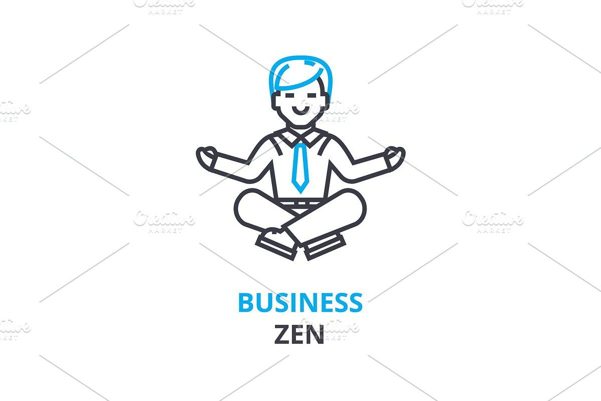 Business zen concept , outline icon, linear sign, thin line pictogram, logo, flat vector, illustration in Illustrations - product preview 8