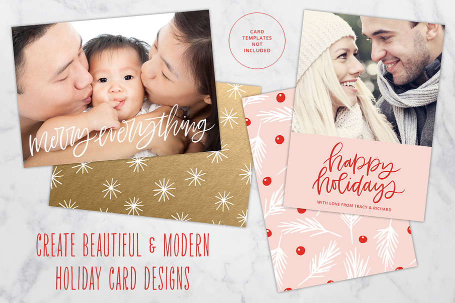 Hand Lettered Holiday Overlays