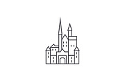 castle in germany vector line icon, sign, illustration on background, editable strokes