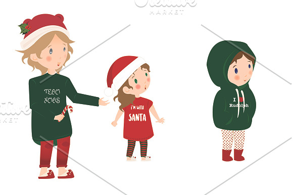 Christmas cute children in PNG in Illustrations - product preview 1