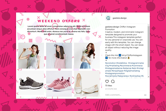 Chiffon Instagram Promotion in Facebook Templates - product preview 4