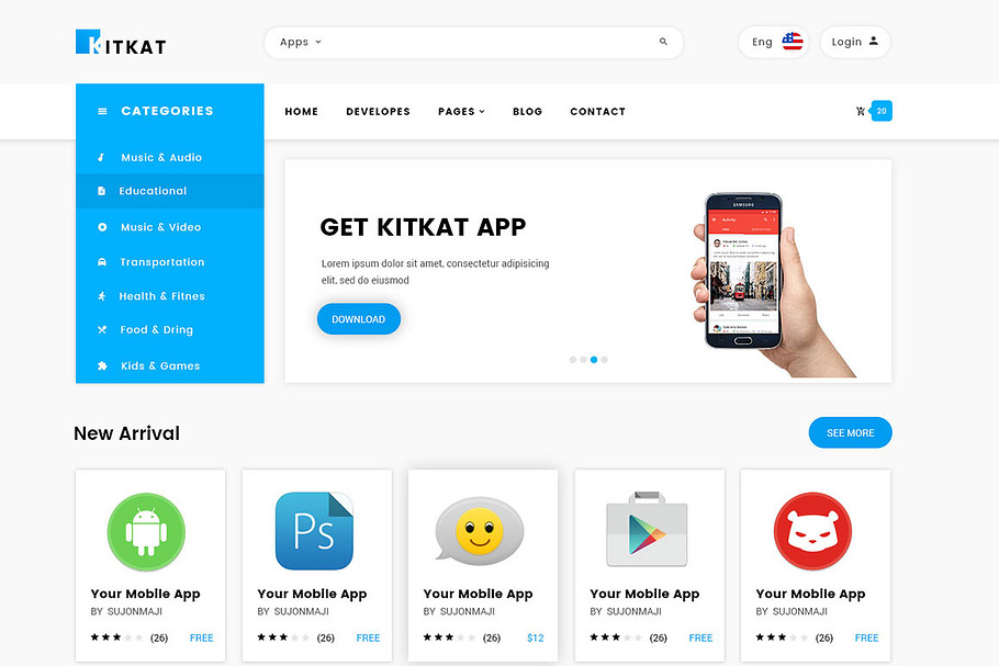 Kitkat App E-Commerce html template