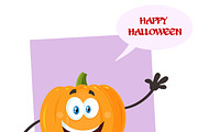 Halloween Pumpkin Emoji Character 