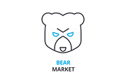 bear market concept , outline icon, linear sign, thin line pictogram, logo, flat illustration, vector