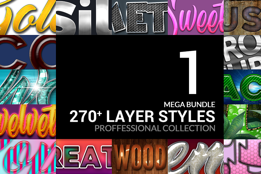 270+ Layer Styles Mega Bundle Vol.1 in Photoshop Layer Styles - product preview 8