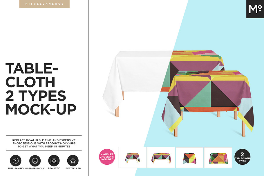 Tablecloth 2 Types Mock-ups Set in Product Mockups - product preview 8