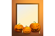 Photo Frame with Pumpkin Lanterns and Candles