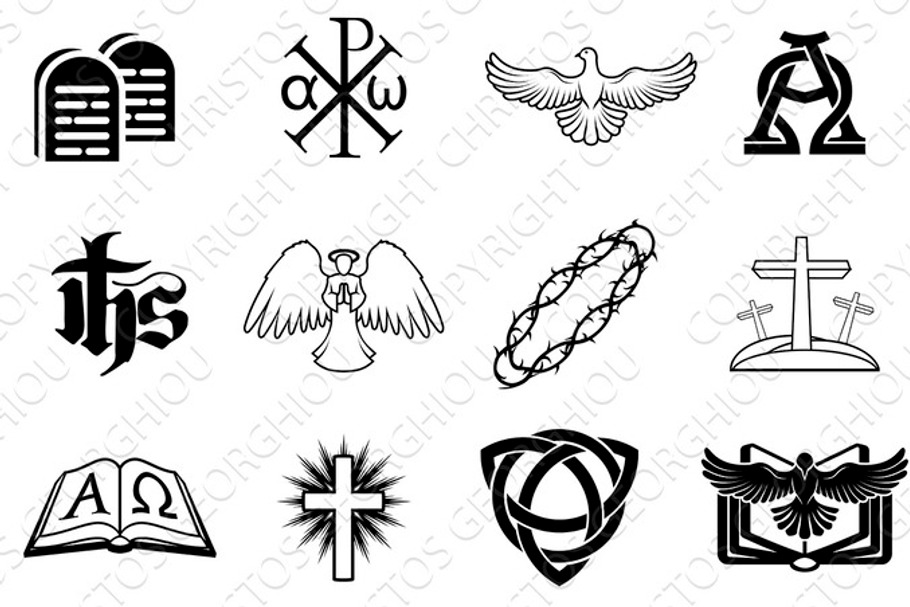 Set of Christian icons in Illustrations - product preview 8