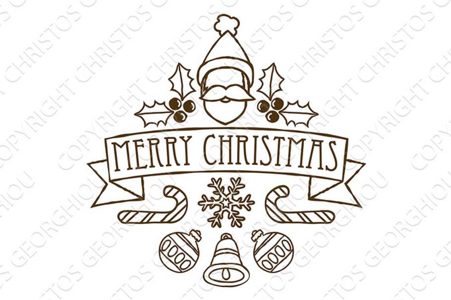 Merry Christmas Greetings Holiday Design in Illustrations - product preview 8