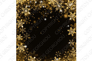 Gold Christmas Snowflakes Background