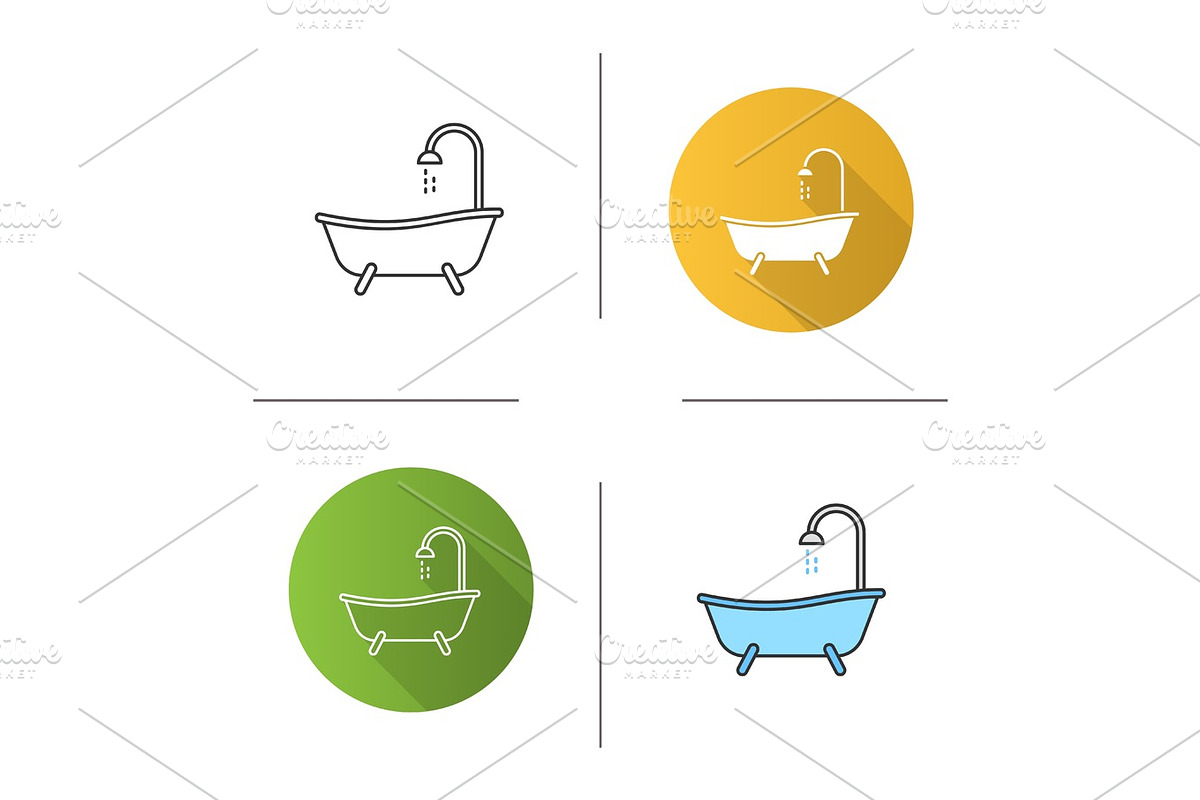 Bathtub icon in Graphics - product preview 8