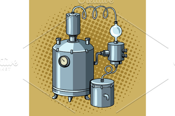 Alcohol mashine pop art vector illustration