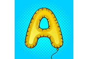 Air balloon in shape of letter A pop art vector