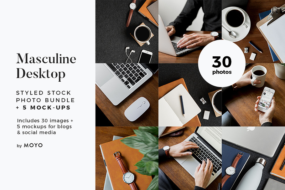 Masculine Desktop Stock Photo Bundle