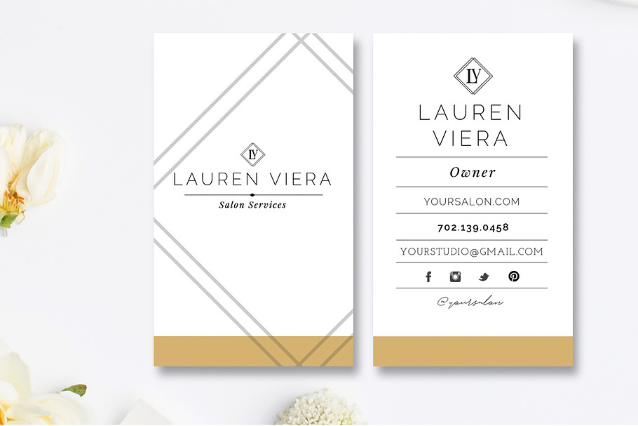 Salon Business Card Template in Business Card Templates - product preview 8