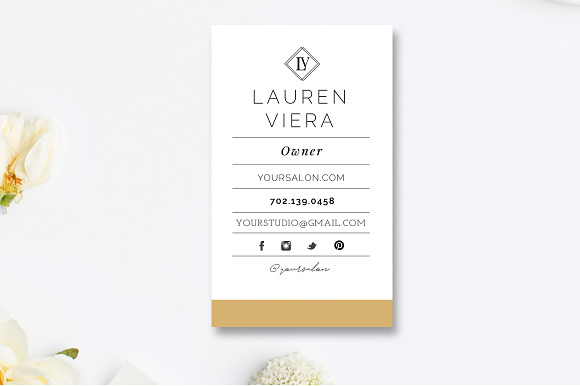 Salon Business Card Template in Business Card Templates - product preview 2