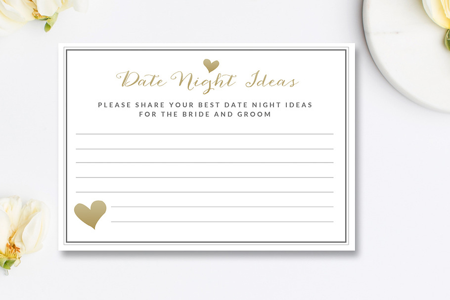 Date Night Ideas Card Template