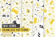 Taxi Icons - Seamles Patterns