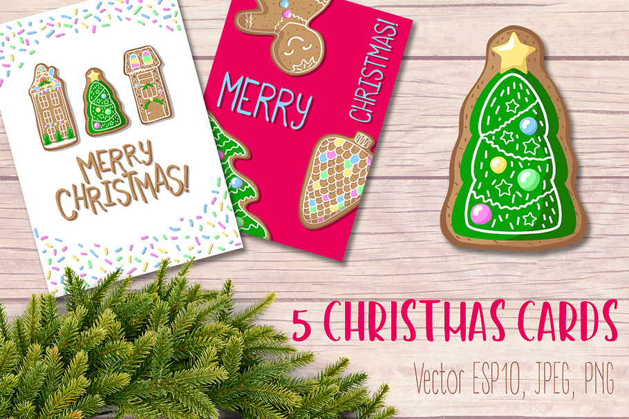 Merry Christmas Greeting Cards in Postcard Templates - product preview 8