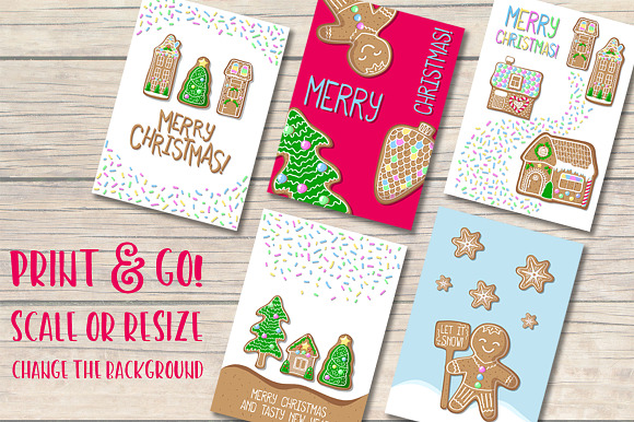 Merry Christmas Greeting Cards in Postcard Templates - product preview 2