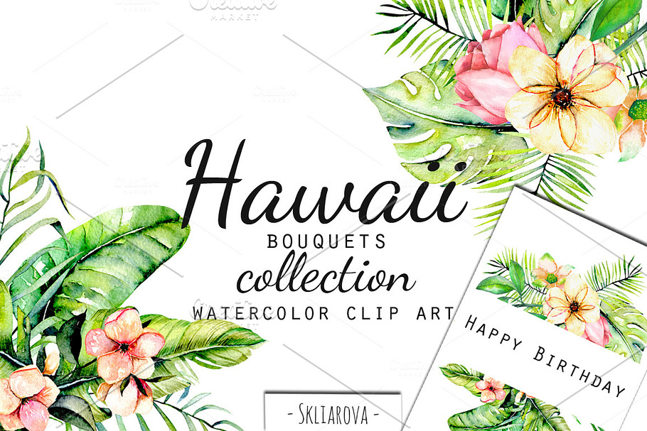 "Hawaii". Bouquets. in Illustrations - product preview 8
